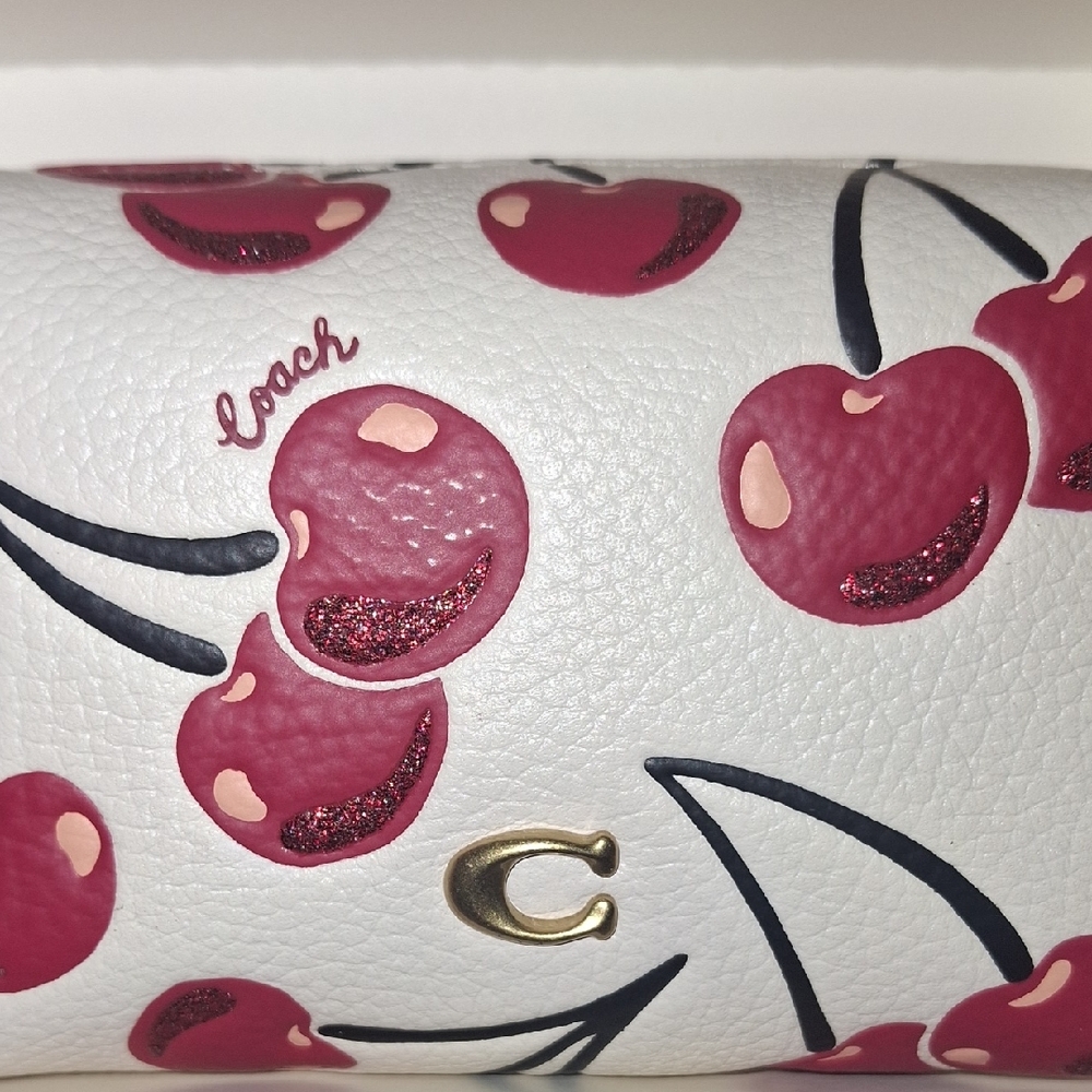 Coach Mini Cosmetic Case 🍒Cherry Print - Picture 4 of 7